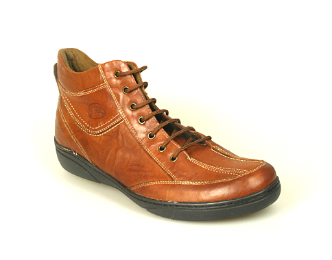 Мъжки кафяви спортни боти с връки, изработени от естествена кожа m829k